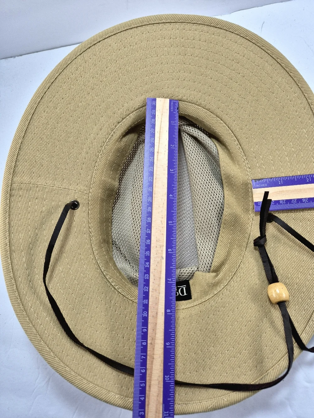 NWOT Dorfman Hat Co. Khaki Mesh Crown Safari Sun Hat Unisex Packable Travel